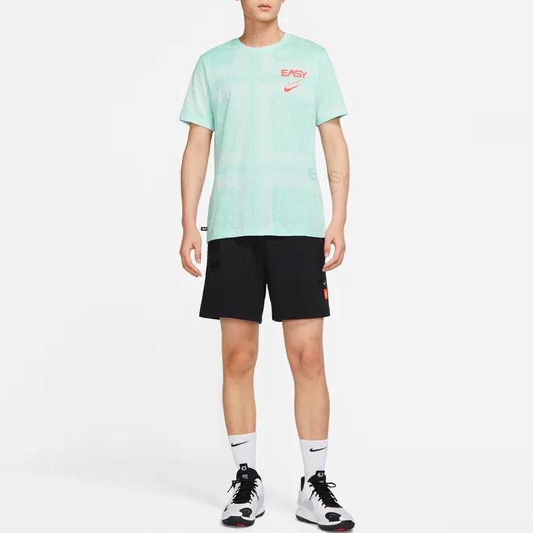 Nike Alphabet Logo Cashew Flower Print Round Neck Short Sleeve T-Shirt Men Tops Green DR7659-100