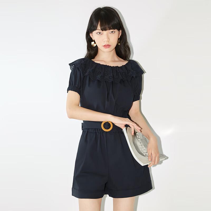 

Women s Resort Style Belted Short Sleeve Romper S