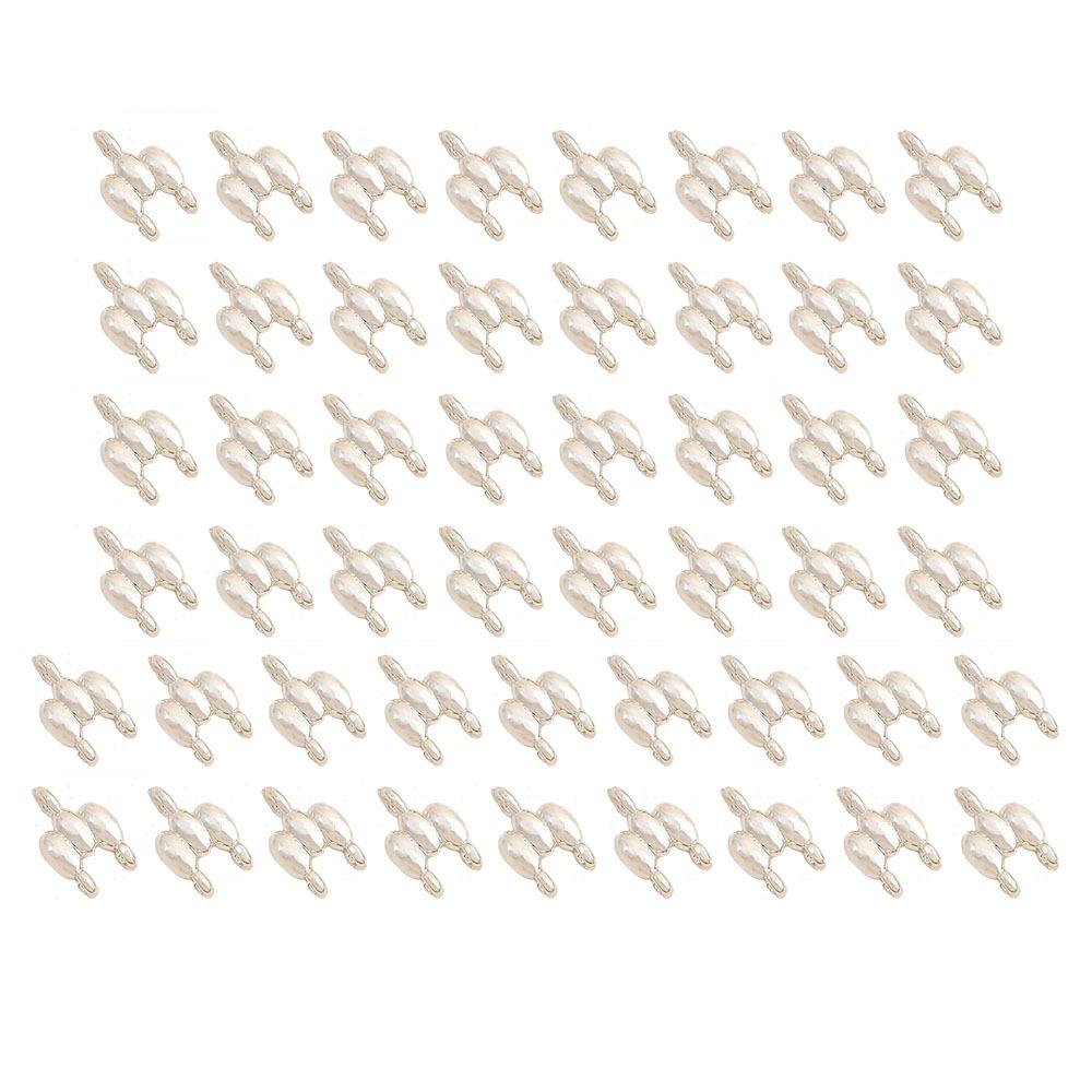 50Pcs 18K Gold Plated Gold Plated Connectors 11mm*7mm Size 2-Row Design Brass Connectors Brass Material Gold Plated Finish
