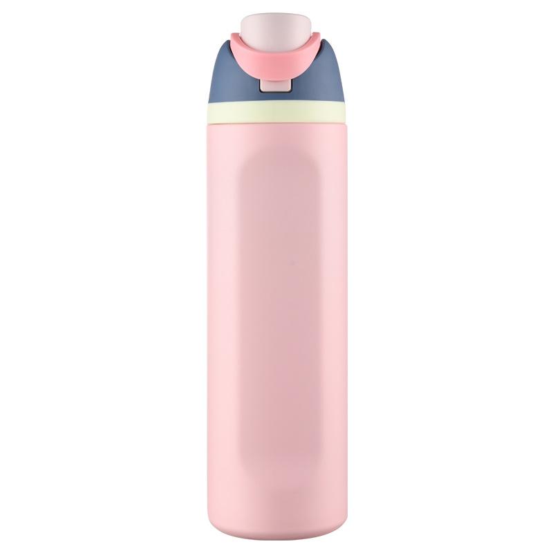 2026 Fruit Cup Double Drink Large Capacity Direct Drink Thermos Cup Outdoor Sports Water Cup 24oz розовый