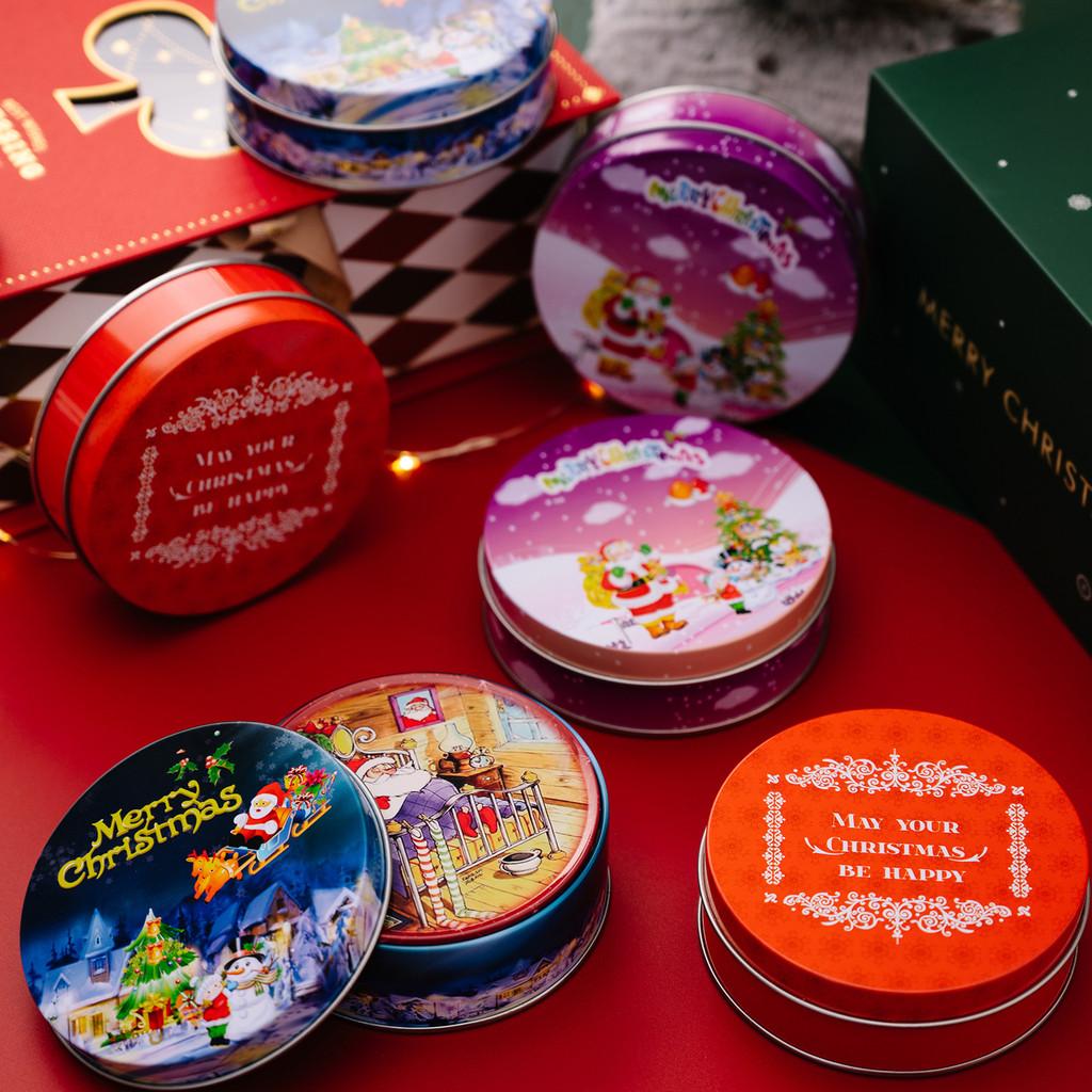 Christmas Themed Delightful Round Tin Coasters With Cute Cartoon Designs For Kids And Family