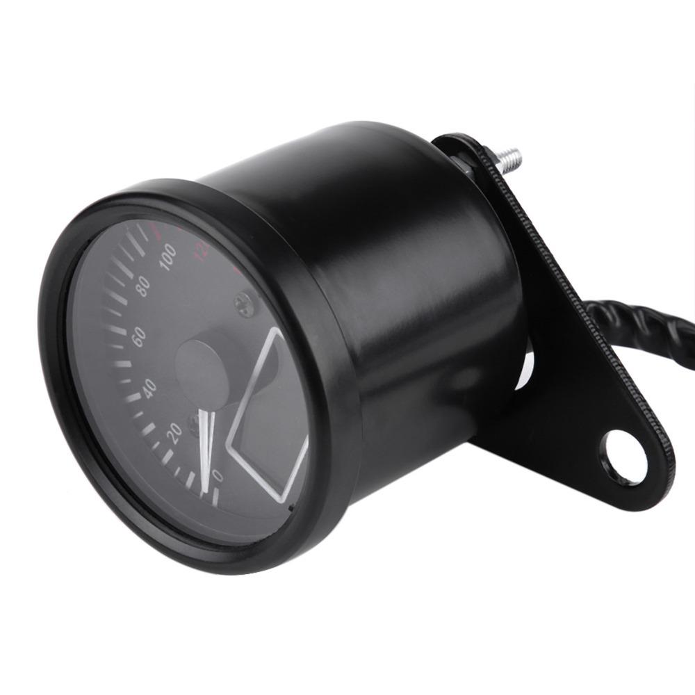 Black Motorcycle Tachometer Retro Style Universal Speed Gauge Aftermarket Gauge Installation