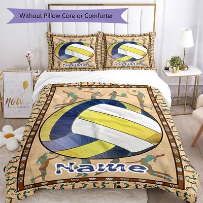 Volleyball Style121 Customize Your Name Bedding Set Breathable Duvet Cover With Pillowcases Decorative Bed Linen For Bedroom Home Decoration Birthday