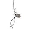 Heart Shaped Leather Tassels Necklace Statement Heart Necklace with Leather Tassels Perfect for Fashion Enthusiasts  Black