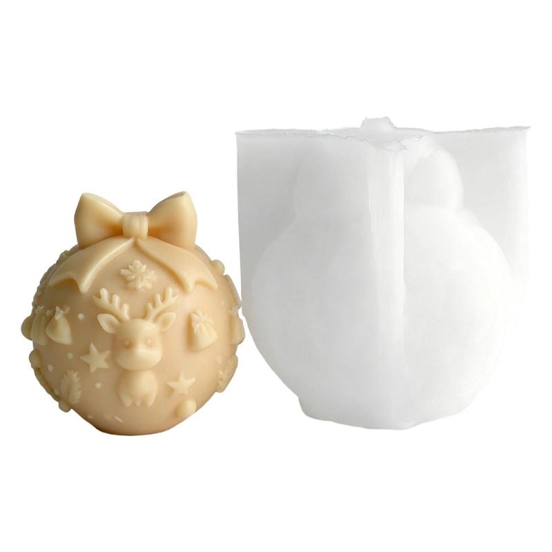 Christmas Candle Making Mould, Flexible Construction and Detailed Cavities for Handmade Soap Holiday Decoration Wax Casting
