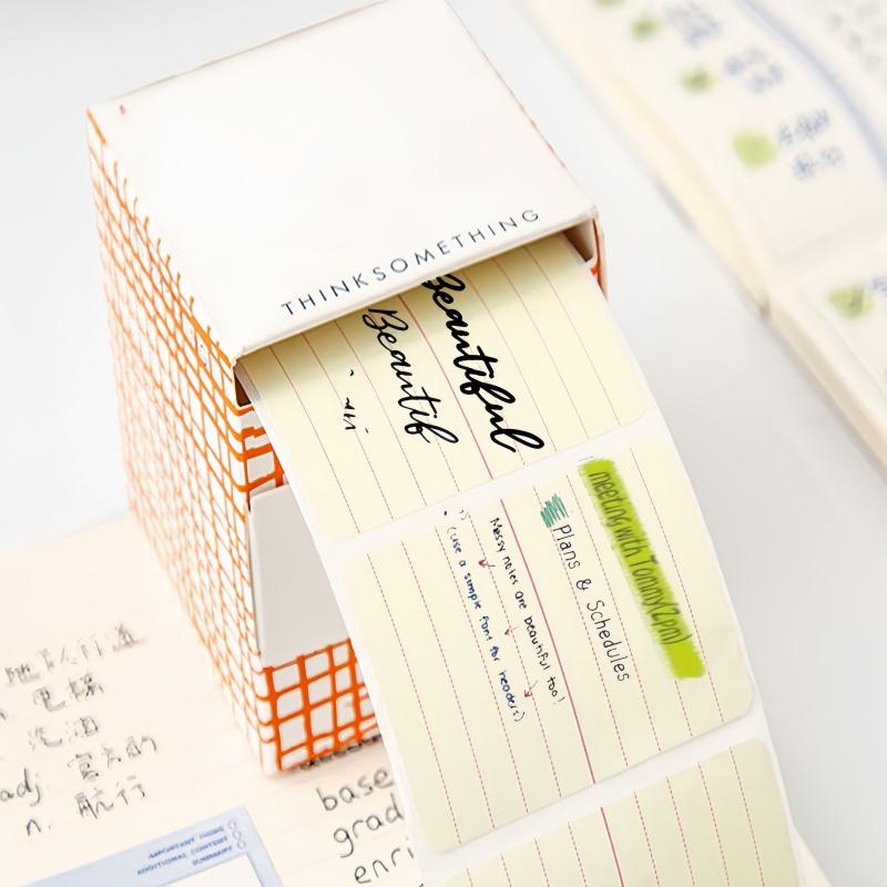 1Pc Small Paper Box Pull-out Sticky Sticky Note with Strong Horizontal Line, Pull-out Detachable Sticky Note Paper, Simple