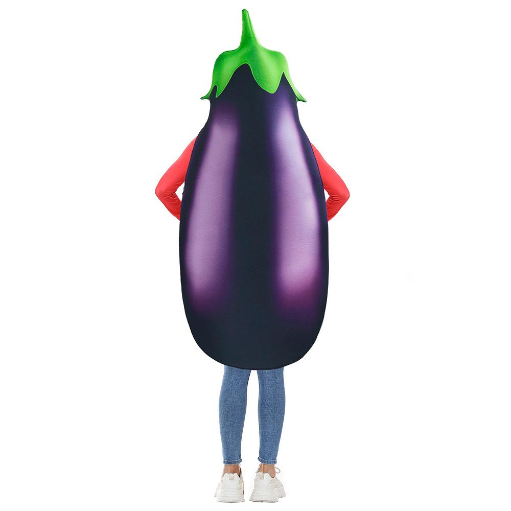 Stage Vegetables Eggplant Role Play Suit for Adult Men Women Halloween Christmas Party Cosplay Digital Printing Costume Outit