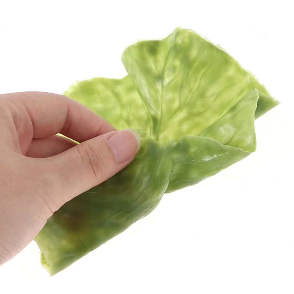Plastic Fake Lettuce Leaves Green Realistic Salad Green Vegetables  Party Decoration