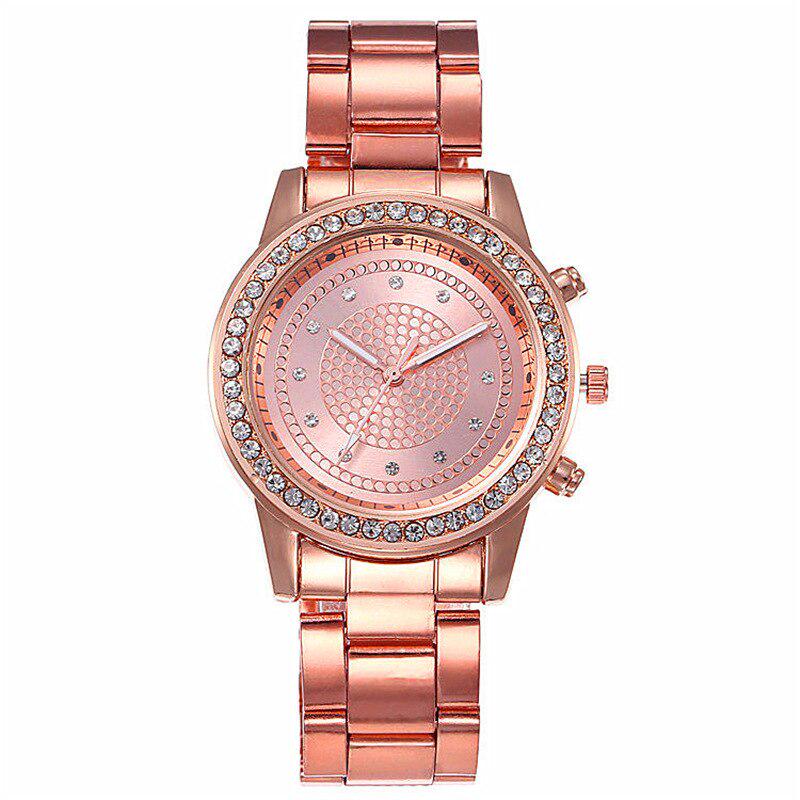 

Модные женские часы Кварцевые часы из сплава стали с бриллиантовым циферблатом Простые наручные часы Ladise Clock Zegarek Damski розового золота