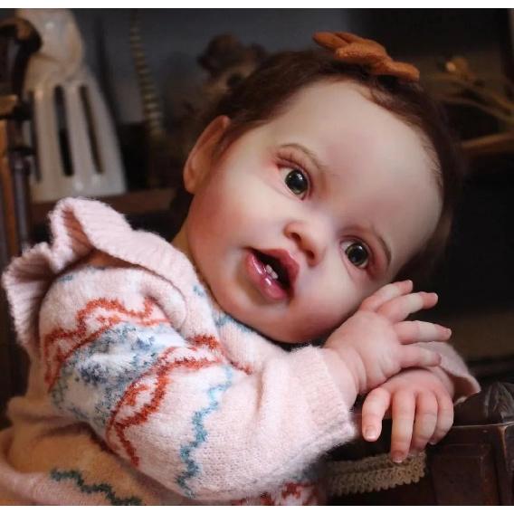 NPK Clearance Sales 24Inch Huge Baby Toddler Reborn Lottie kit Doll Unfinished Doll Parts included Cloth body and Eyes