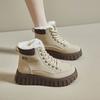 Women's boots 2025 winter new Korean version high top velvet women's student thick soled casual warm cotton shoes
