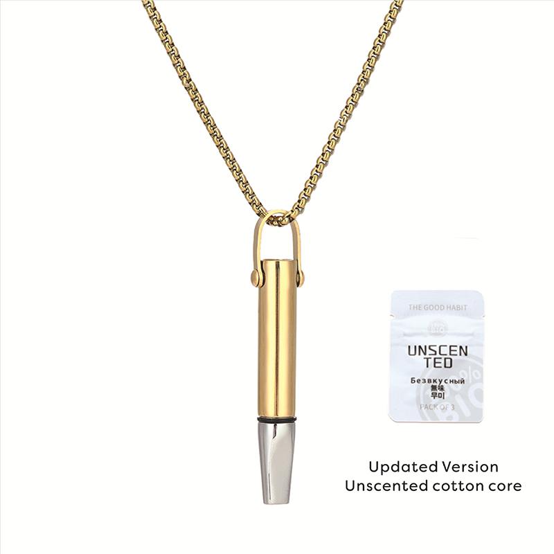 

Вспомогательное ожерелье для медитации йоги со встроенным хлопковым сердечником, увеличивающим сопротивление дыханию. Это украшение. золотой