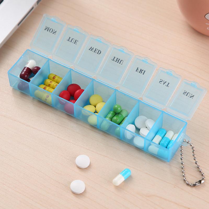 7 Days Pill Medicine Box Weekly Tablet Holder Storage Transparent Pill Case Organizer Container Clear Color Splitters Case