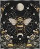 Moon Mushroom Floral Print Blankets for Adult Kid, Witchy Gothic Theme Birthday Party Decorations for Living Room Bedroom Office