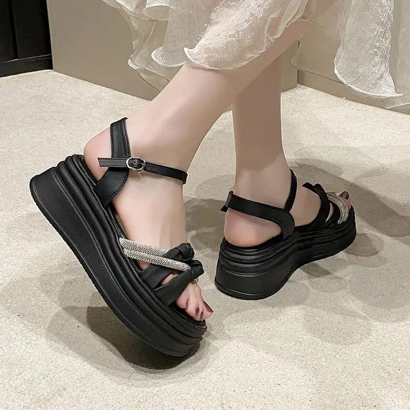 Fashion Summer Platform Open Toe Woman Shoes Cheap Liquidation 2025 Trend High Quality Shoe Sale Vip On Offer Daily Sandals for Women