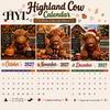 Feestelijk Cadeau 2027 Grappige Schotse Hooglandkoe Wandkalender, Schattig Boerderijdier 12 Maanden Keukenplanner Schots Hangend voor Rustieke Woondecoratie Kalender