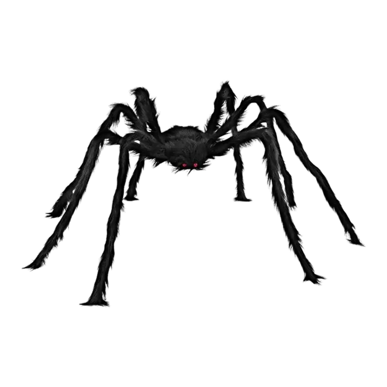 

Fake Large Hairy Halloween Spider with Red Eyes & Bendable Legs Realistic Large Hairy Scary Spider Plush Scary Spider for Lawn чёрный