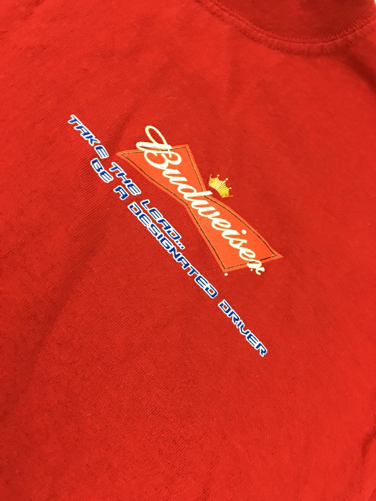 Budweiser Take The Lead Be A Designated Driver Tee Shirt Size XLarge Red L
