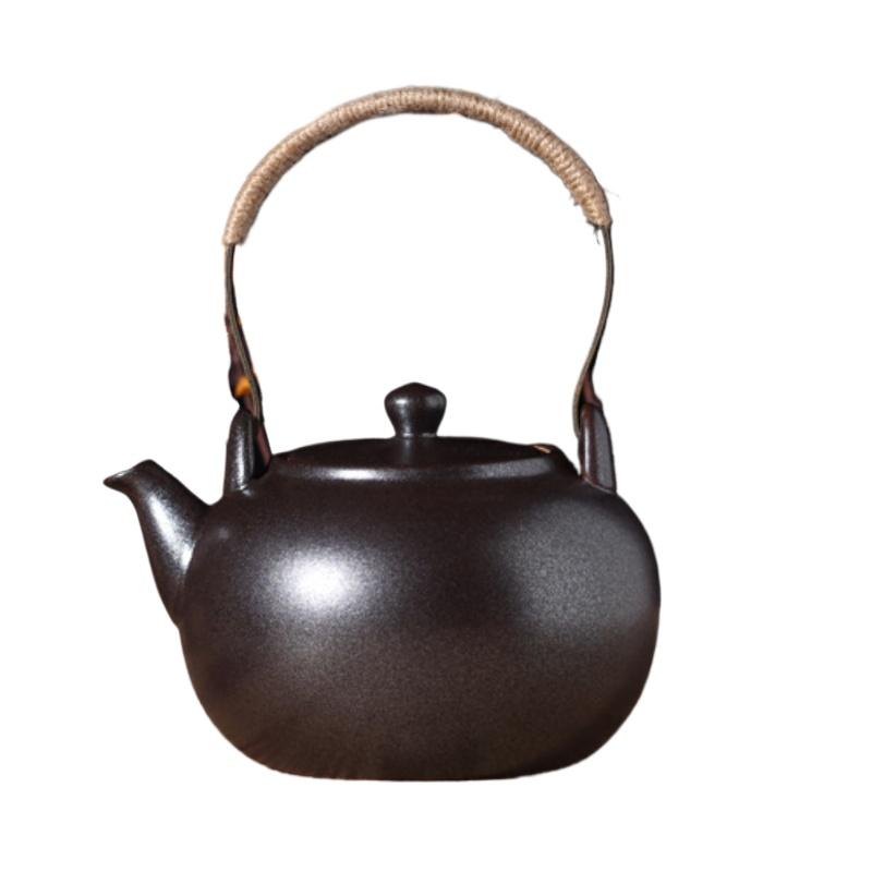 

Ceramic Stove High-temperature Resistant Ceramic Teapot Home Kung Fu Tea Set Accessories Lifting Beam Pot чорний