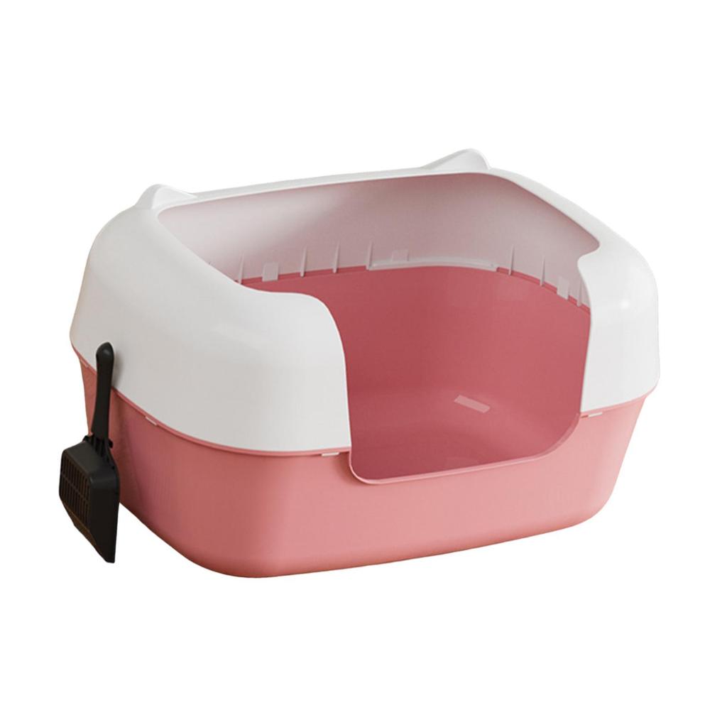 Open Top Pet Litter Box High Sided Removable Cat Toilet Pet Supplies Semi Closed Sifting Litter Tray for Small and Large Cats