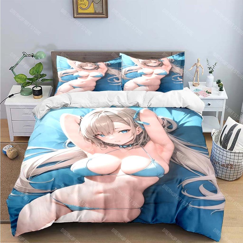 Fashion Sexy Anime Girl Print Bedding Sets Bed Supplies Set Duvet Cover Bed Comforter Set Bedding Set Aldult Gift