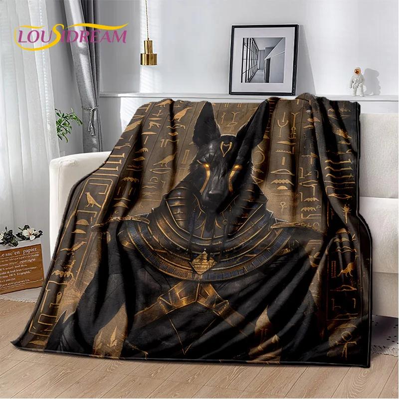 3D Ancient Egypt Death Anubis Pharaoh Horus Mythology 2025 Soft Blanket,Soft Throw Blanket for Home Bedroom Bed Sofa Cover Child