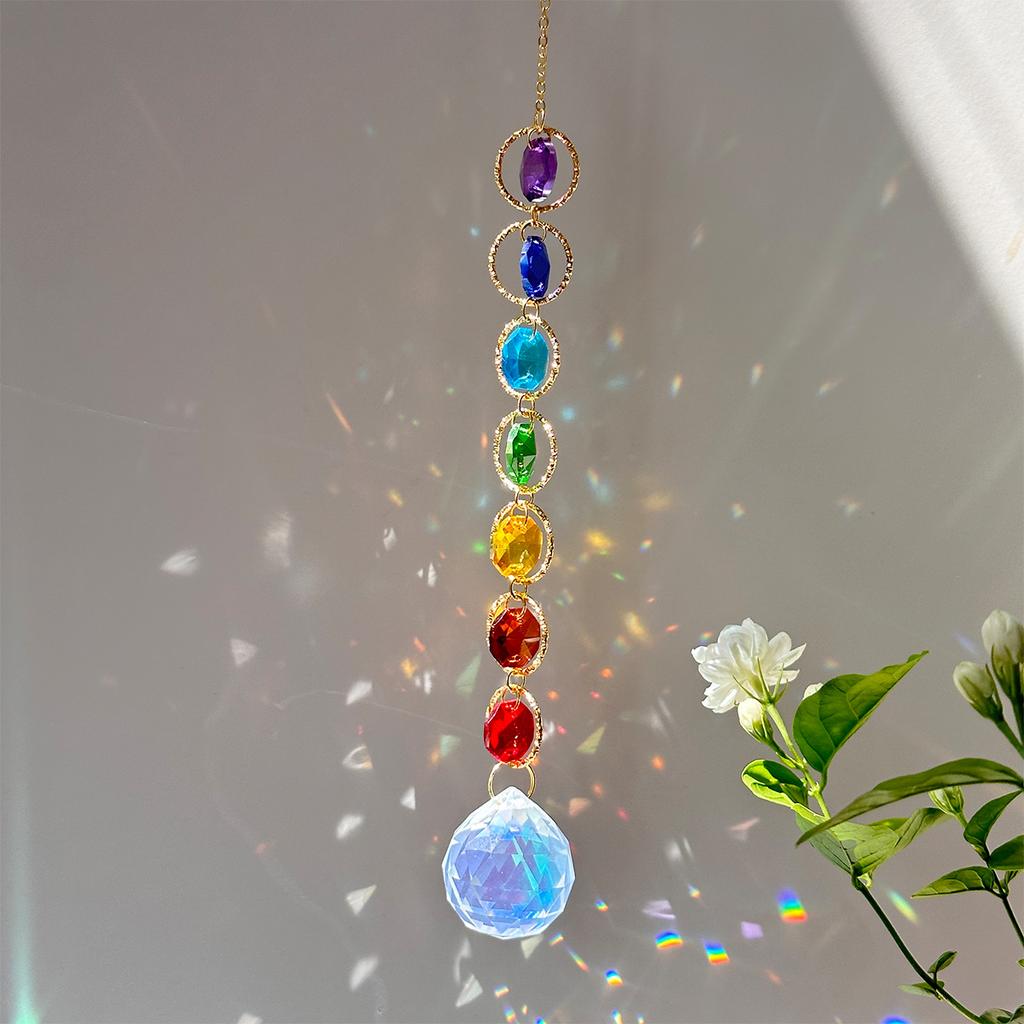 Crystal Suncatcher Mobile Meditation Home Decor Rainbow Maker Prism Suncatcher (Rainbow and Whimsy)