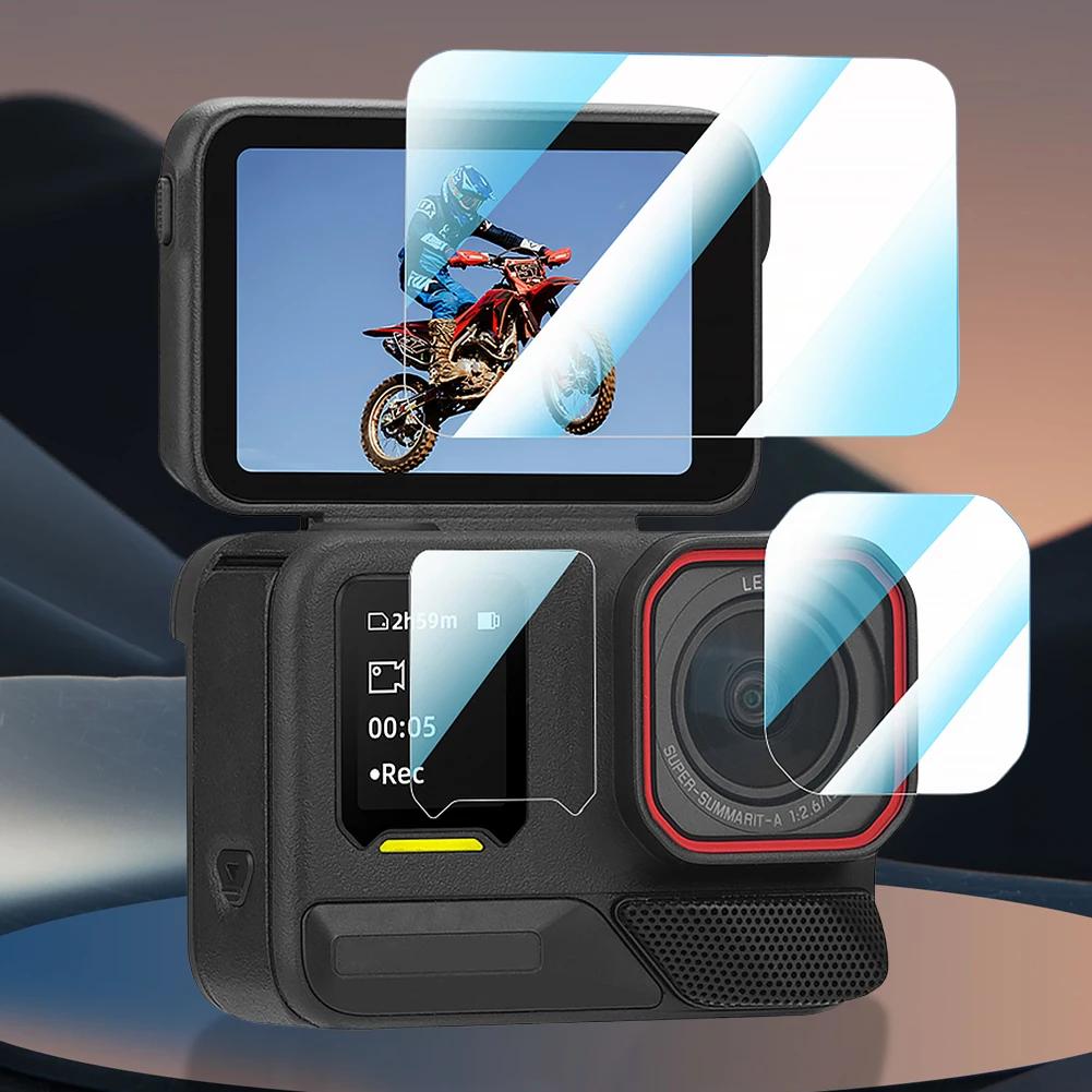 Tempered Glass Camera Lens Protector Ultra HD Protective Film 9H Hardness Anti-Scratch Anti-Bubble for Insta360 Ace Pro 2 Camera