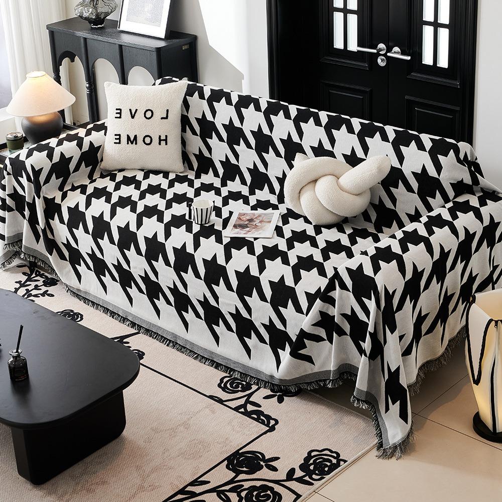Universal Cream Sofa Cover Full Coverage Stretchable Slipcovers Cotton Gauze Couch Blanket for All Season Home Decor