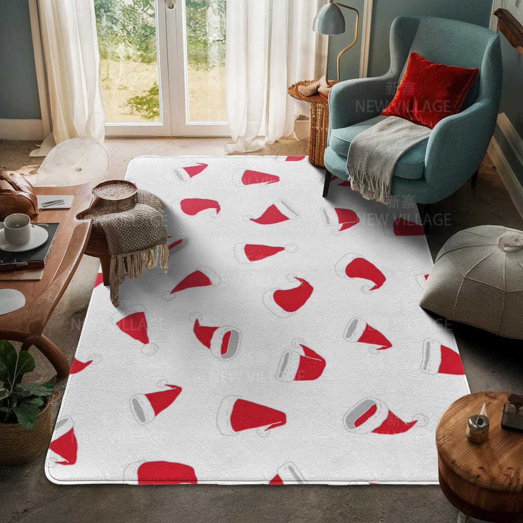 House Entrance Carpet Home Door Mat Living Room Bath Foot Bathroom Non-slip Water Absorption Rugs Bath Merry Christmas Winter