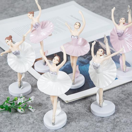 3Pcs/Set Wonderful Anti-fade Ornamental Fine Workmanship Dancing Ballerina Ballet Girl Resin Figurine for Birthday Figures