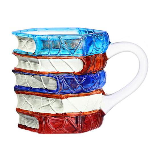 

Расписанная вручную кружка-книга 3D стеклянный дизайн новинка штабелированные книги кофейная чашка литературный подарок для учителей и книголюбов