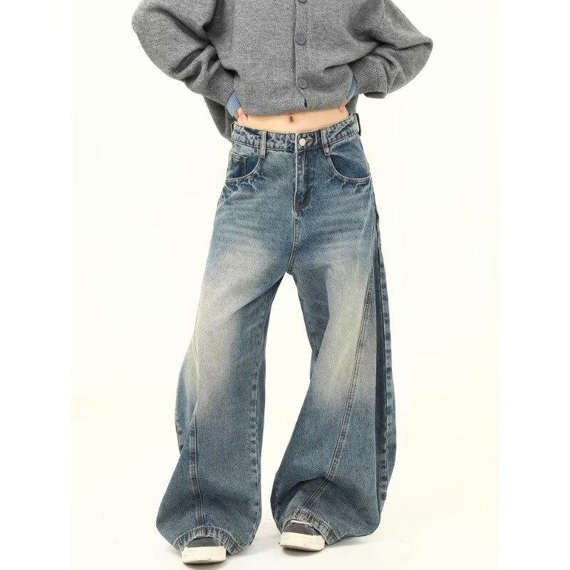 

JYL Mens Jeans Vintage Washed Cropped Design Loose Wide Leg Denim S безодня