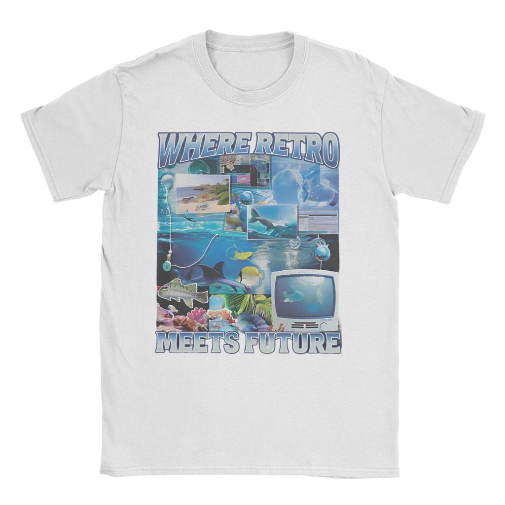 Frutiger Aero Wo Retro auf Zukunft trifft Herren Damen T-Shirts Schule Computer 2000er Tees T-Shirt Reine Baumwolle 4XL 5XL 6XL Kleidung