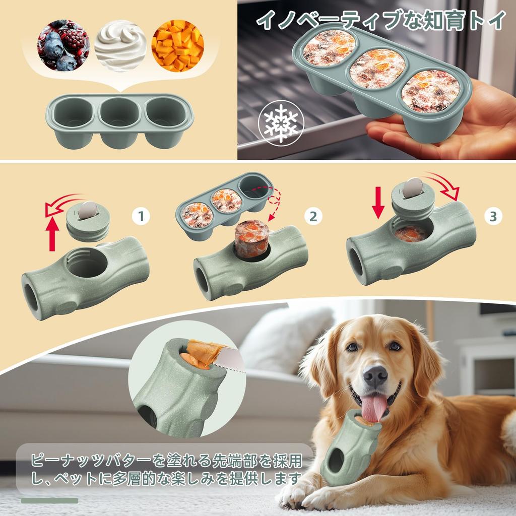 LLiKZio Dog Chewy Stump Design Dog Toys Food Grade Nylon Coffee Slow Brushing Pet Supplies for Separation Anxiety 1 Freezer Case Gray Toys, - &
