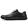 Handmade Men's Stitched Leather Shoes Classic Retro Design Style Daily Office Driving Outdoor Leisure Business Shoes Big Size