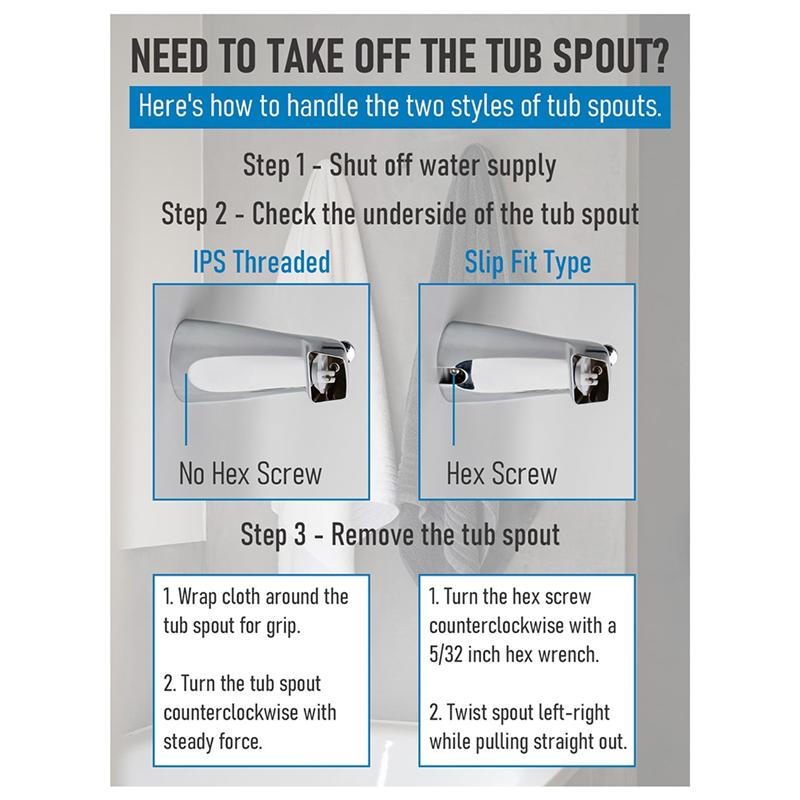 B97A-2-Pack Universal Tub Spout Diverter Repair Kit, Leak-Proof Bathtub Faucets Repair Replacement Parts