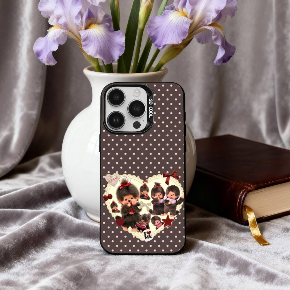 C-Cute M-Monchhichis-S Phone Case For iPhone17,16,15,14,13,12,11 Plus,Pro Max Black Candy silver phone case
