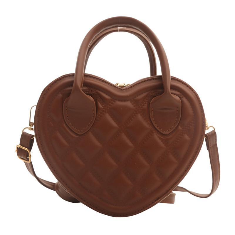 Stylish Pu Leather Heart Tote Bag For Women Chic Street Style Crossbody Bag