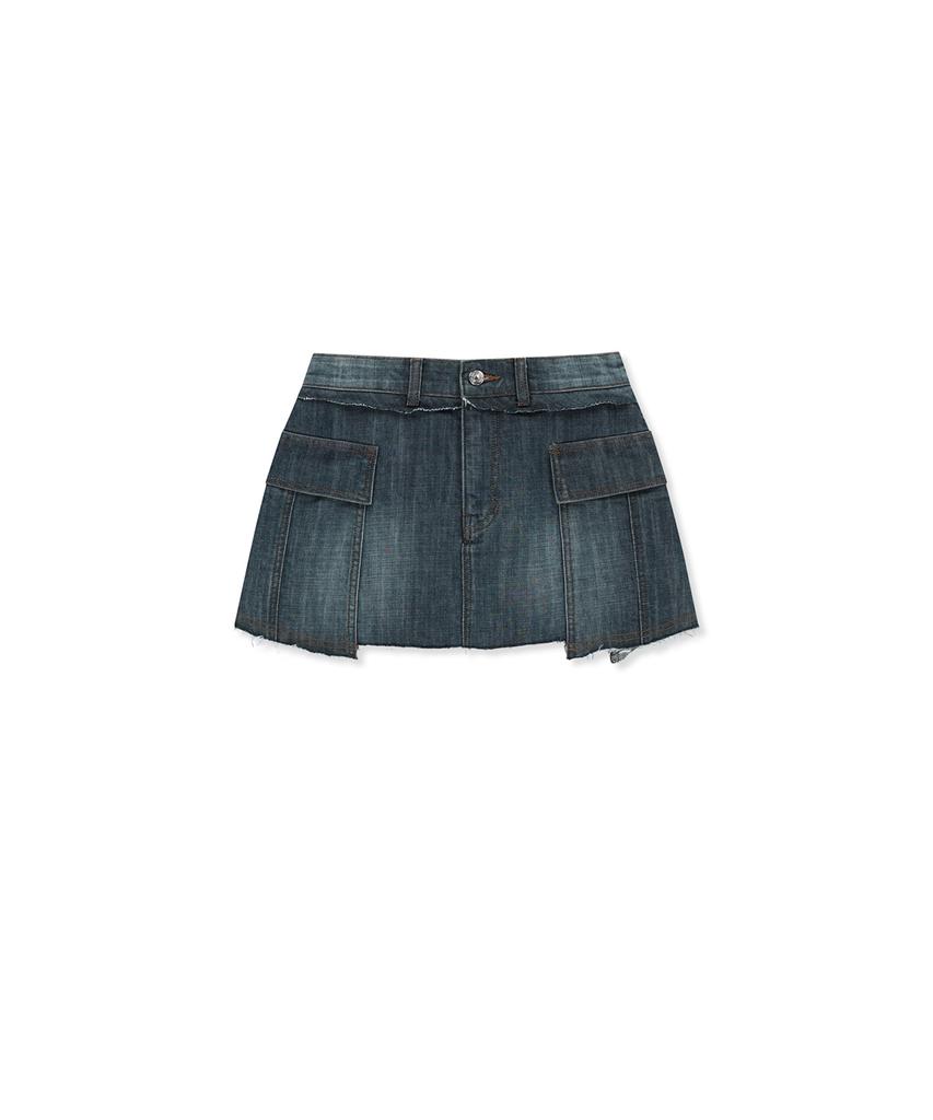 Mattengkim Cargo Mini Denim Skort In Blue