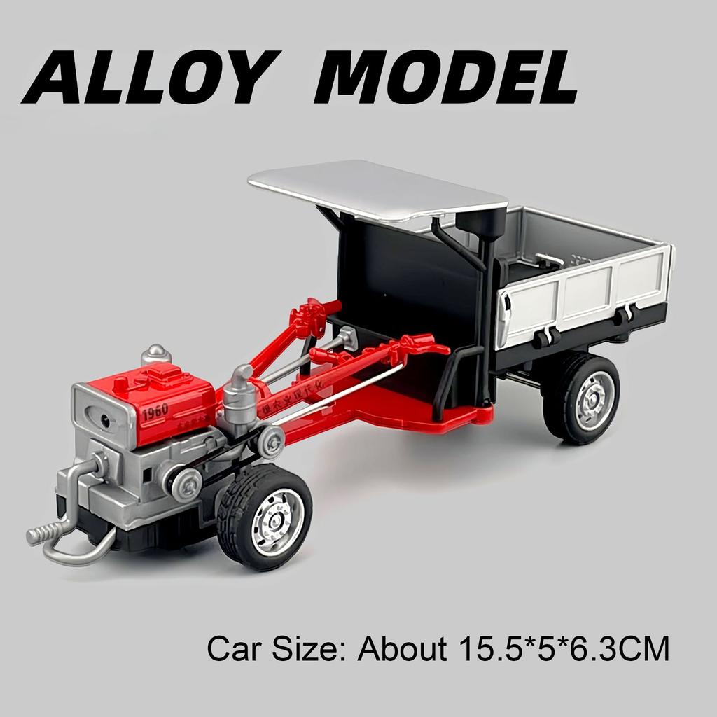 1:32 Alloy Tractor Diecast Miniature Model Toys Car Rubber Tire Metal Body Rear Wheel Return Force High Simulation Models Gifts