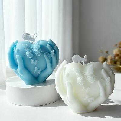 Holding Heart Shape Scented Candle Lastings Burn Aromatherapys Candle Ornament for Home Table Decorations Photo Props