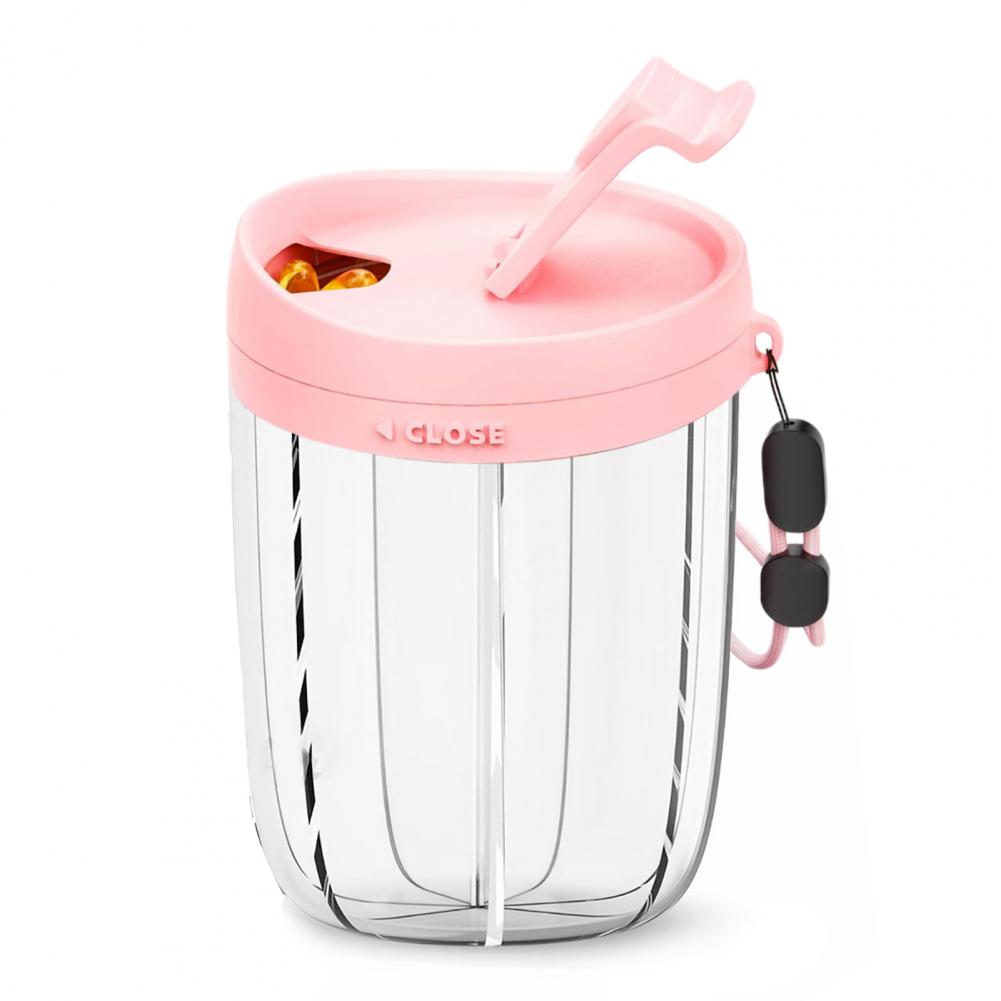 Органайзер для таблеток с 6 отделениями, большая вместимость, прозрачный дизайн, портативная таблетница, диспенсер для таблеток