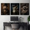 Affiche vintage de portrait d'animal victorien Goth Cottagecore Dark Prints Peinture sur toile Art mural Photos Décoration de chambre à coucher vintage
