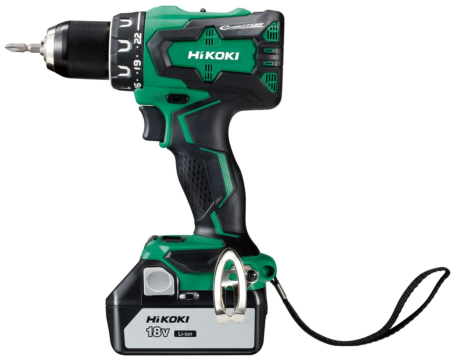 

HiKOKI 18V Cordless Driver Quick Spare and Case Drill, Rechargeable, 3.0Ah Lithium-Ion Battery, Charger, Battery, Included, DS18DBSL(2LSCK) зелений