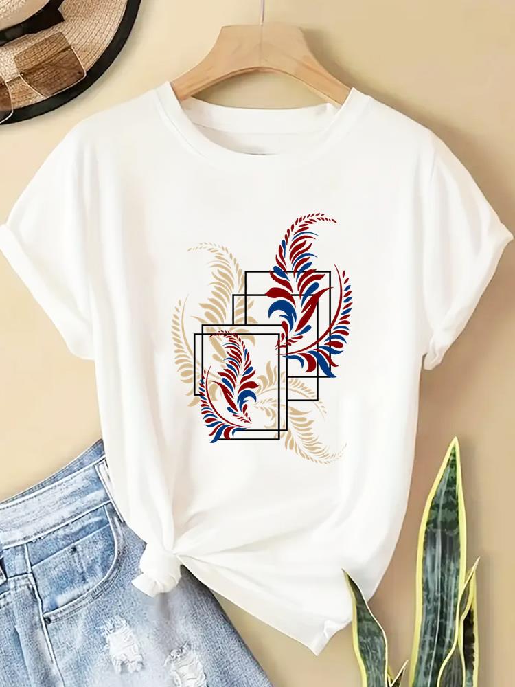 (Asian Size) leopard trend cute 90s Women Casual Short Sleeve T  Tee Top Clothing Shirt Fashion Printed Lady Female Graphic T-shirts