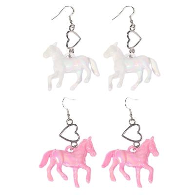 Niedliche Einhörner Ohrringe Acryl Ponys Herz Anhänger Ohrringe Modeschmuck Einzigartige Accessoires für Frauen und Mädchen
