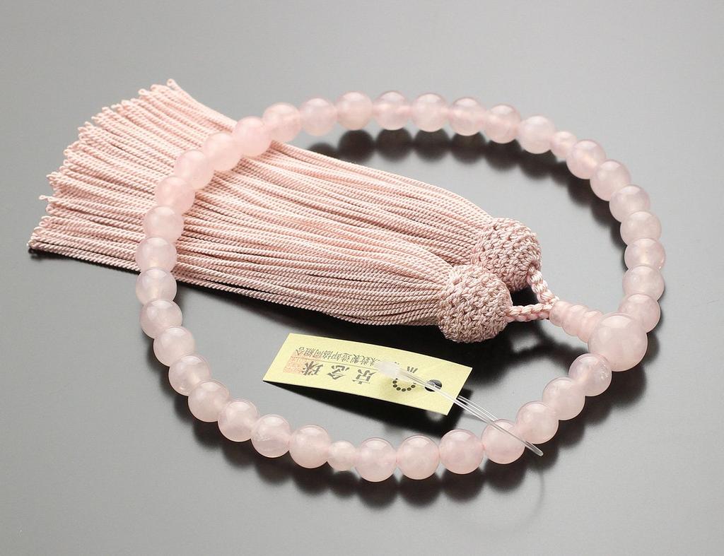 Gebetsperlen für Männer, gestreiftes Tigerauge, Mala-Perlen aus reiner Seide für Frauen, 7 rosafarbene Paare aus reiner Seide, Kyoto-Gebetsperlen, Gebetsrezitation, informell