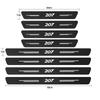 For Peugeot 207 208 RCZ Rifter 308 307 407 206 108 Carbon Car Door Sill Scuff Covers Black Door Panel E Guards Protector