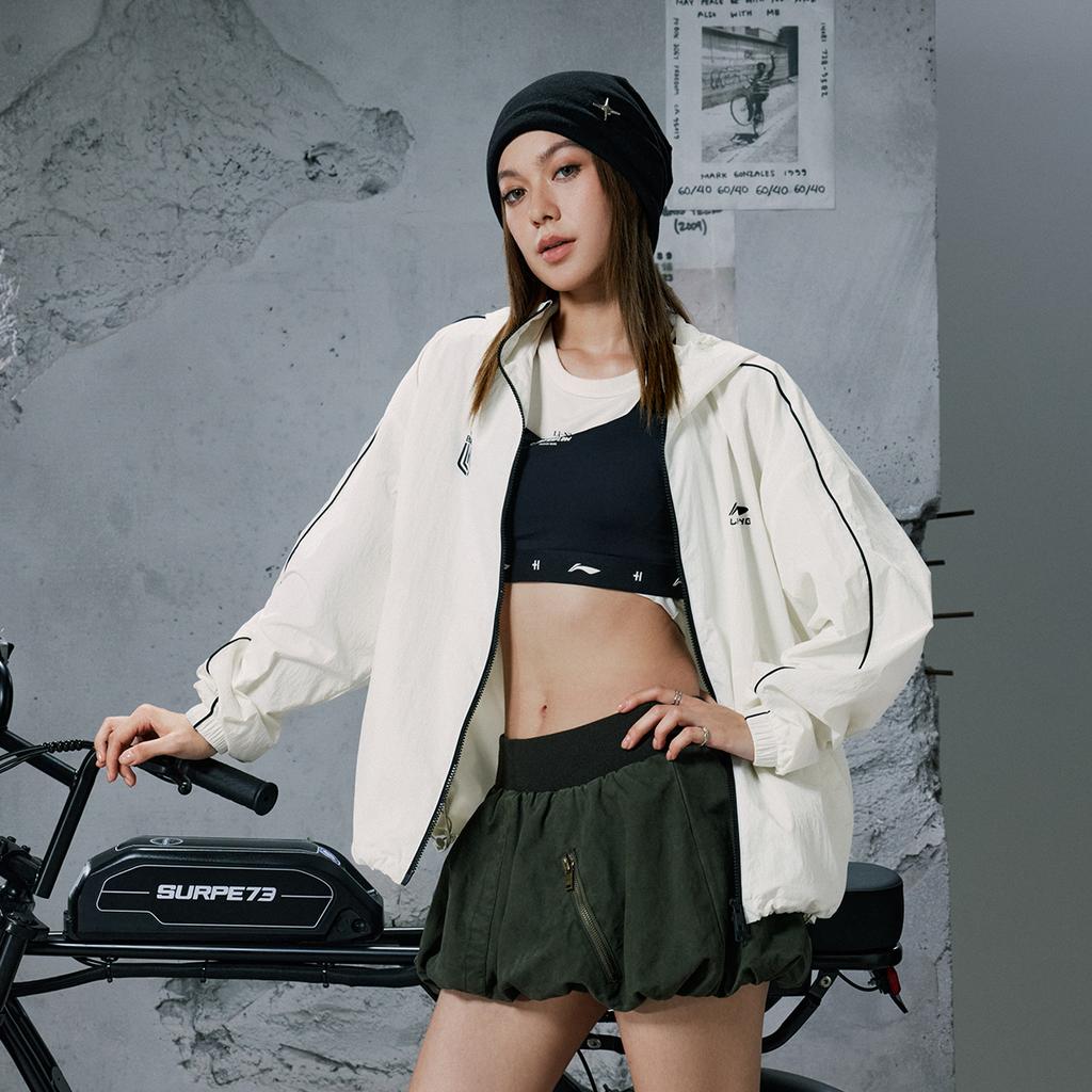 Li Ning Sports Lifestyle Series Brand Logo Hooded Zipper Casual Windbreaker Unisex Outerwear AFDVH29-4